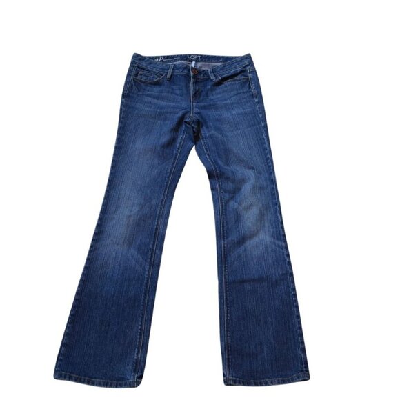 Loft Dark Wash Modern Boot Cut Five Pocket Zip Button Cotton Stretch Jeans - Picture 1 of 11